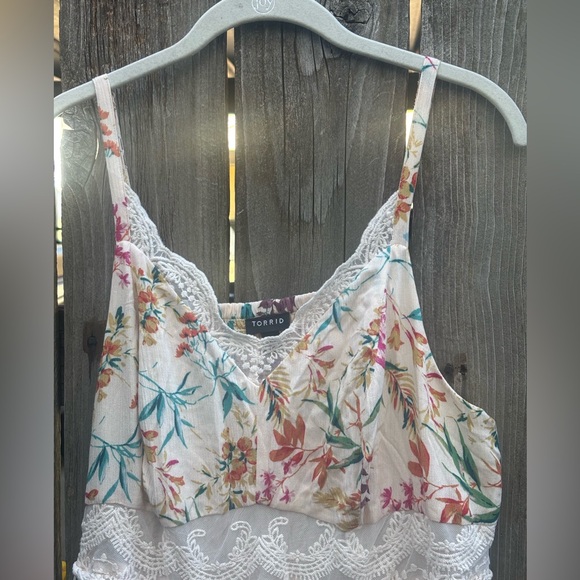 Torrid Floral Boho Gypsy Maxi Dress Lace Spring Summer Women’s Plus Sz 1X - Picture 3 of 8